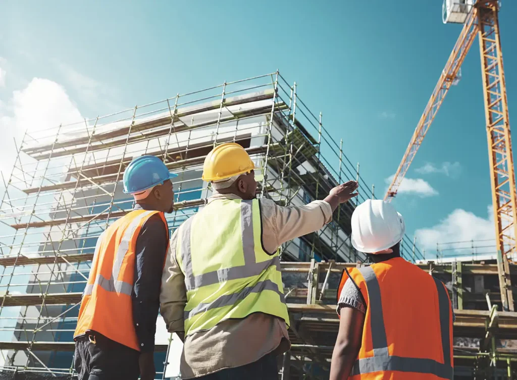 project manager overseeing a construction job's safety management - bloomington illinois